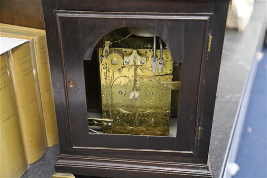 Francis Dorrell of London. A George III stained pearwood and ormolu repeating bracket clock, height 18.5in.